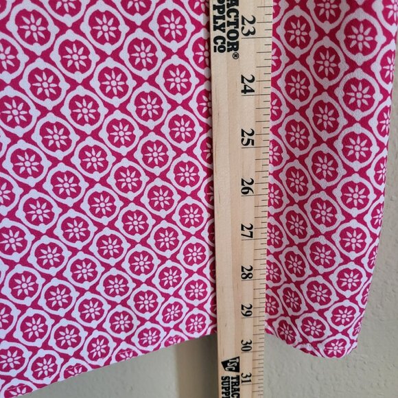 Talbots Boho Top Women's 2X Pink White Tie Waist Short Sleeve Zip Side Career - Picture 4 of 8